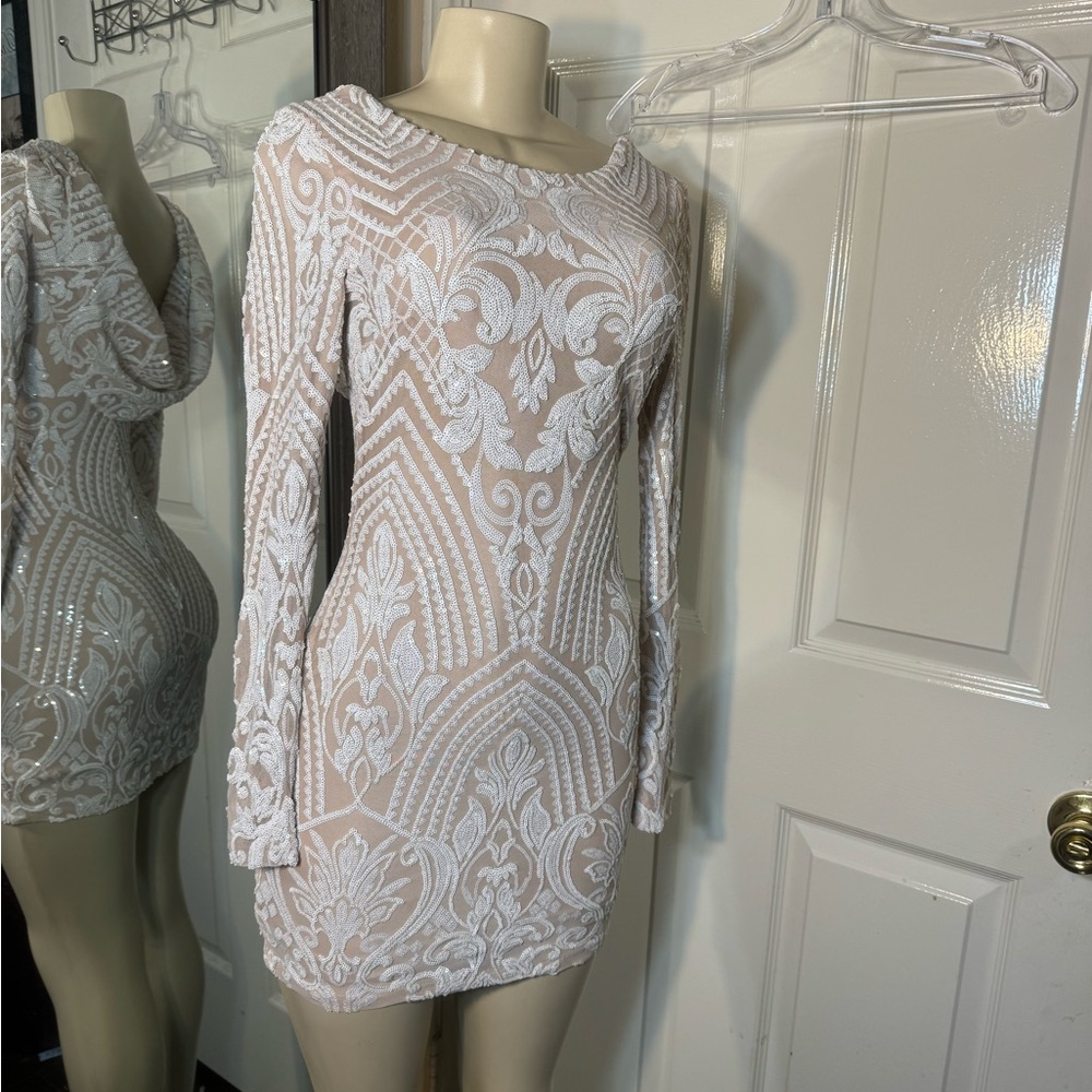 Windsor White Lace Long Sleeve Dress